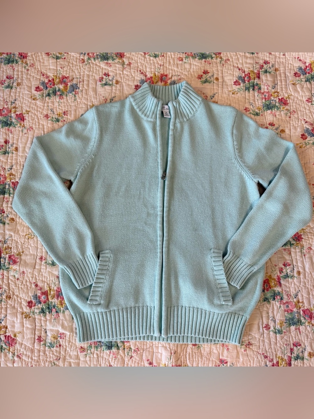 90s Cotton Zip Cardigan Perfect Summer Color - Medium